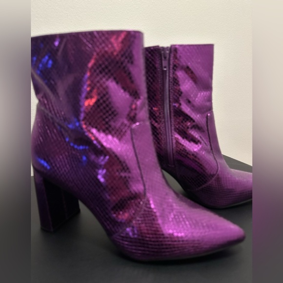 INC International Concepts Anila Purple Snake Block Boots -9-1/2M - Picture 3 of 16